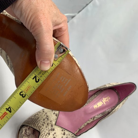 SIBYL VANE Snakeskin Pumps / Python Snake Skin Stiletto Heels Sybil Sz 10 - Picture 13 of 16